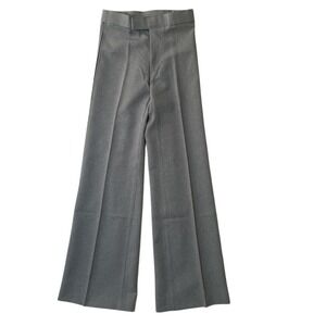 Vintage Angels Flight Dress Pants Mens 26x32 Gray 100% Dacron Flare USA 70s NOS